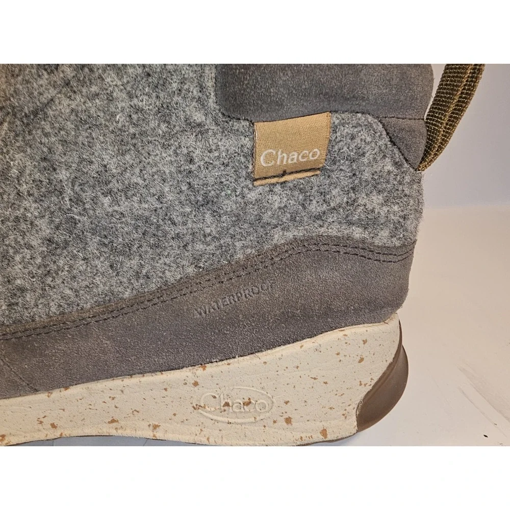 Chaco‎ Borealis Ledge Waterproof Boots Women's 10 Gray Wool Suede Winter